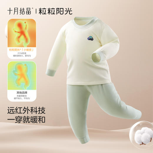 粒粒阳光儿童家居服2025新宝宝向日葵小暖皮儿童睡衣套装 商品图1