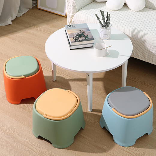 带提手加厚塑料凳子家用成人客厅餐桌椅子防滑板凳浴室茶几小板凳 商品图1