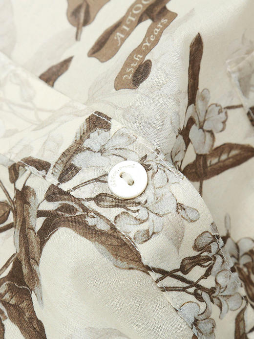 复古文艺风印花衬衫女 宽松显瘦翻领长袖上衣 商品图3