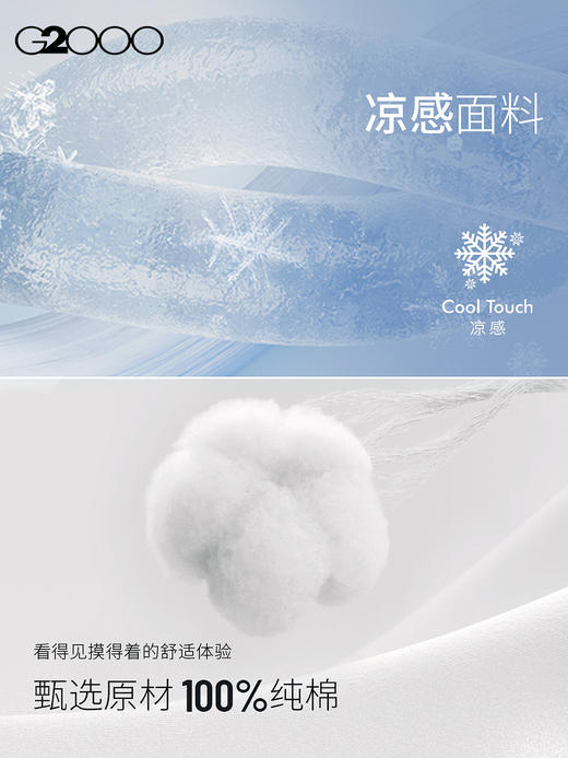 G2000【凉感/全棉/商场新款】男FW25亲肤丝光.棉百搭针织短袖POLO56140202 商品图3