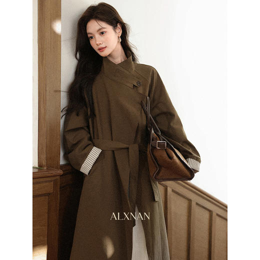 鹿向南「星河缪斯」秋季咖色长款风衣外套新款高级通勤宽松大衣女 商品图0