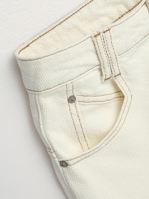 韩系温柔风高腰直筒白色牛仔裤 宽松显瘦拖地长裤 商品图2