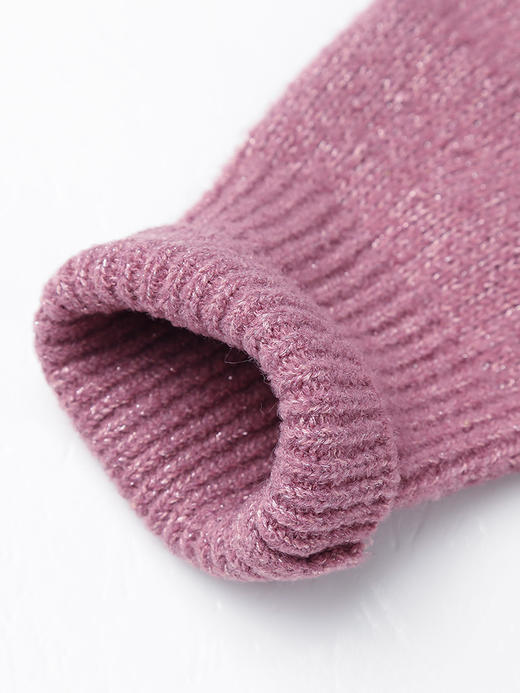 温柔气质款圆领宽松显瘦玫紫色毛衣女 慵懒风针织上衣 商品图3