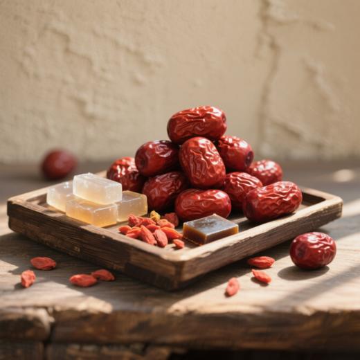 【元气满满❗️红枣枸杞阿胶大月饼】红枣颗粒、枸杞点缀，阿胶融入细腻内馅，口感层次丰富，甜润中带着食材本味，养生与美味双在线！佳节400g中秋大月饼零食品送礼点心礼盒-d 商品图3