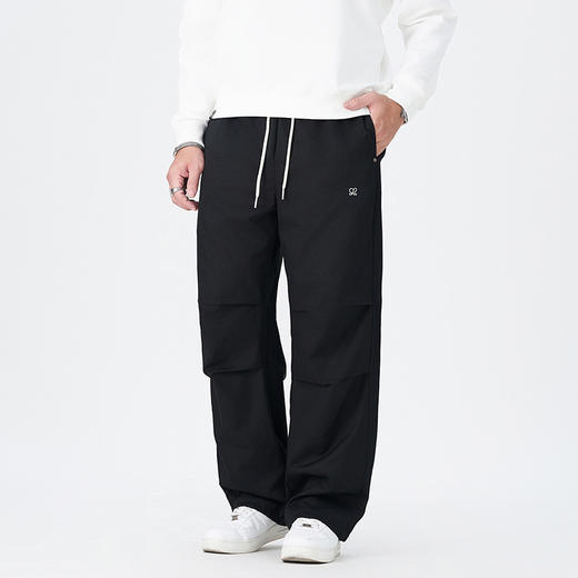 【DMH】大依优型大码阔腿裤男士休闲裤卫裤潮流美式高腰显瘦阔腿裤秋季新款时尚宽松直筒男胖子300斤 商品图5