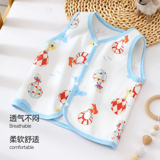 小班郎婴儿马甲新生纯棉A类幼儿坎肩男女宝宝柔软亲肤卡通图案73-110 商品图3