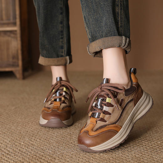 FR 85069阿甘鞋系带复古厚底丑萌老爹鞋舒适轻便 商品图2