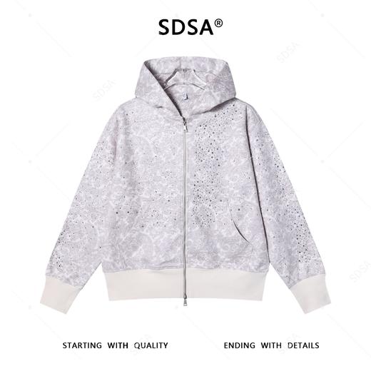 WT211SDSA男士秋冬新款痞帅男装潮流印花烫钻拉链开衫连帽卫衣百搭宽松 商品图1