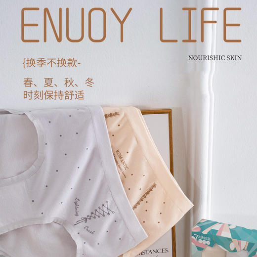 【三条装】女士慵懒小波点内裤抗菌蚕丝底裆90-120斤【CSL25267】 商品图2