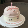 【臻品系列】---【可爱粉色KT猪】送女孩、女生生日蛋糕（正方形白色底托） 商品缩略图0