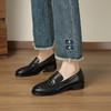 【预售5天】时尚编织透气中跟制服鞋女秋冬真皮豆豆鞋粗跟乐福单鞋SSS&S9753 商品缩略图3
