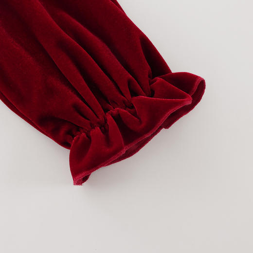 马克珍妮女童优雅蝴蝶领丝绒连衣裙2025年秋冬新款551593 商品图4