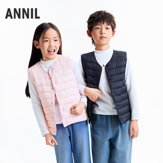 【实体店同款】男女童羽绒马夹冬季新款安奈儿童装AM542125 商品图1