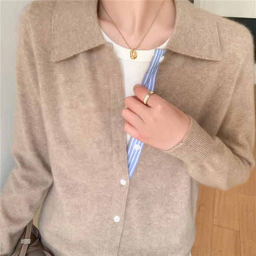 纤束马安迪绒假两件POLO领针织开衫 ZD-3024 商品图10