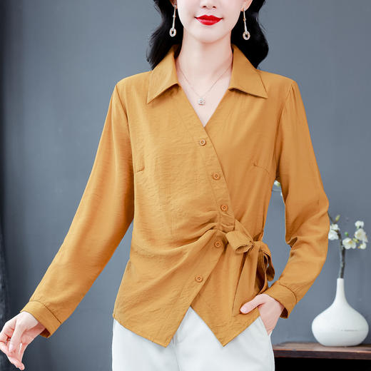 KQL 765G390遮肚子洋气打底衫别致长袖衬衣 商品图2