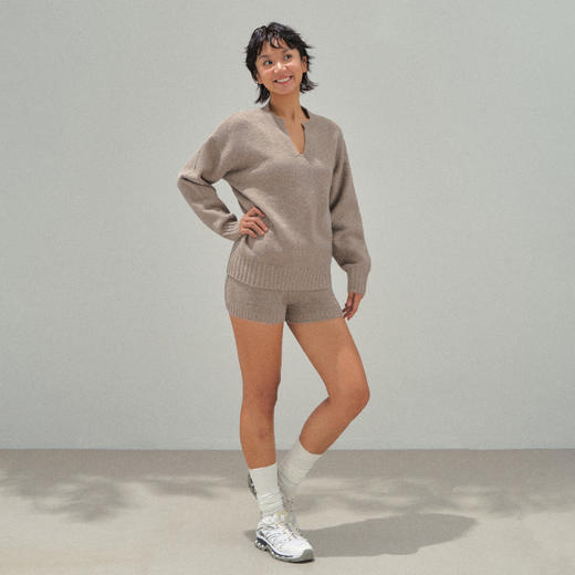 Ariseism 美式复古双色毛衣+短裤两件套套装女秋季新款 商品图4