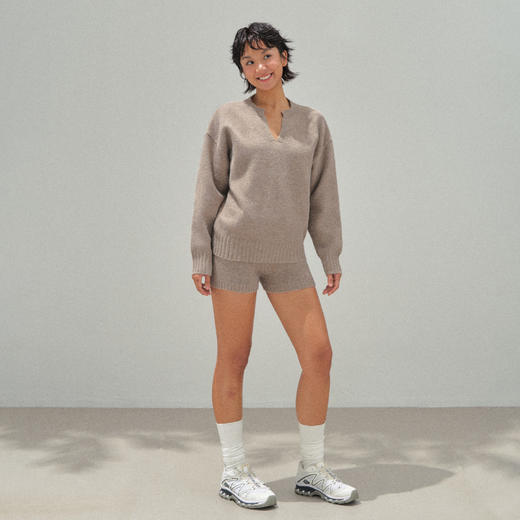 Ariseism 美式复古双色毛衣+短裤两件套套装女秋季新款 商品图3