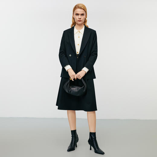 EITIE爱特爱秋季新款简约大方OL气质高腰伞裙a字半身裙7906614 商品图4