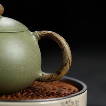 千寿堂 紫砂壶套装宜兴原矿 手工搅泥工艺豆青圆润西施套装6件套 商品图3