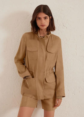 【高品质私服】【LP老钱风亚麻立领外套】微A字动态廓形，自带天然柔光肌理感！紫外线UPF50阻隔率N1542-CC【无标出货 介意慎拍】