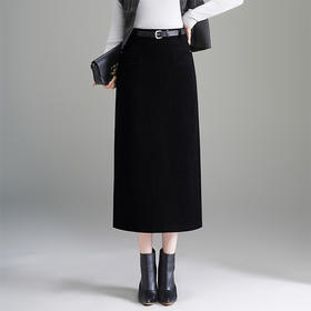 QYM 6326 -Y毛呢半身裙中长款包臀裙一步裙时尚