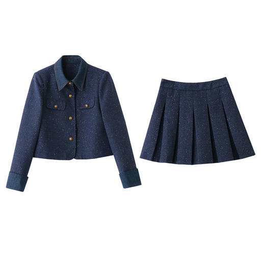 HR MEIQIN5530时尚套装裙时尚洋气百褶裙两件套 商品图4