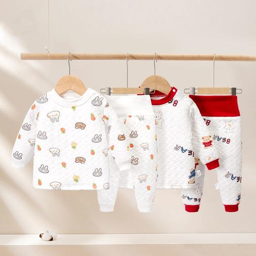 小班郎婴儿冬季加绒加厚A类保暖套装男女宝宝纯棉秋衣秋裤新生儿打底73-130 商品图2