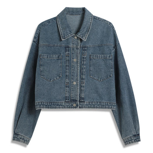 <曾小咸推荐>时髦牛仔蓝色短款牛仔外套 商品图4