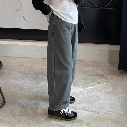 重工炒盐牛仔弯刀裤！洋气烟灰色森海棉高腰休闲长裤2025秋款！ 商品图4