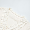 西遇法式双层立体花边长袖针织T恤女秋季V领修身显瘦上衣V3051221 商品缩略图5