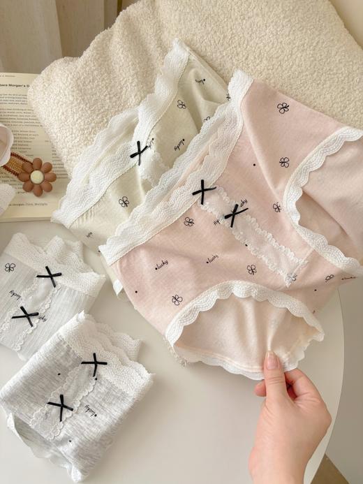 女士中腰蕾丝花边时尚无缝内裤8693 商品图5