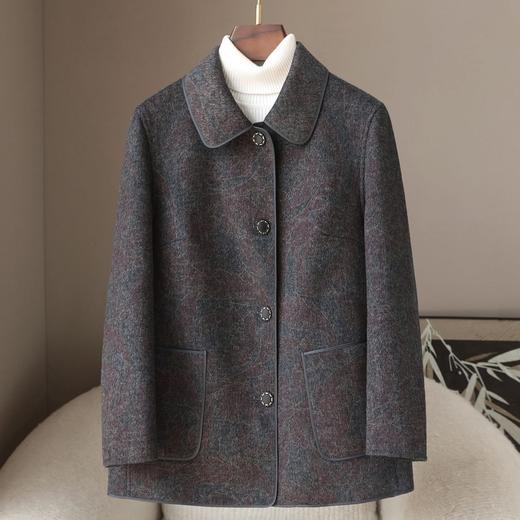 HH 25061705C羊毛双面呢大衣韩版呢子外套 商品图3