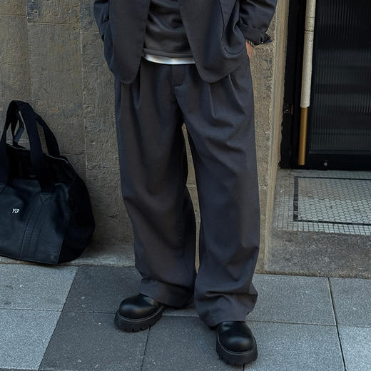 徐太浪【宽松阔腿 垂坠感】270g百搭直筒休闲裤男春秋松紧腰裤子 商品图0