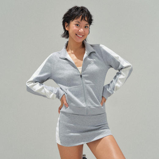 Ariseism 美式复古立领外套+休闲卫裤两件套运动套装女秋季新款 商品图0