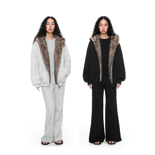 FDR官方店 空气层廓形毛绒连帽拉链卫衣外套男女秋冬情侣宽松上衣 商品图0