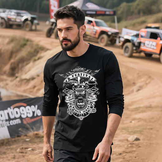 秋冬新品20周年巴丹吉林英雄会纪念长袖T恤衫全棉户外休闲衣服 NMT-2232 商品图1