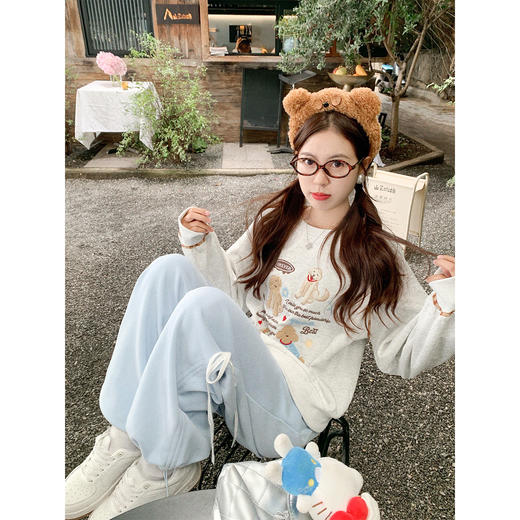 <曾小咸推荐>韩系可爱小狗刺绣卡通长袖卫衣【预售款，预计3-15天发货】 商品图4