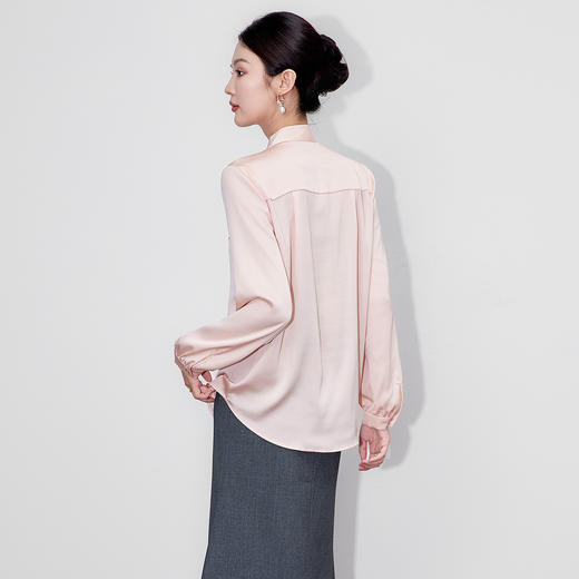 「高货wl」全新升级【铂金会员238/天猫319/差价81】(95635)洛诗琳法式新款气质通勤衬衫2025秋季优雅飘带雪纺上衣女 商品图1