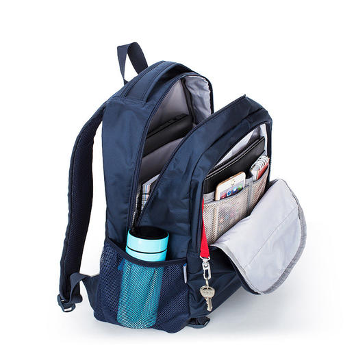 【卡拉羊防下坠减负风琴书包】 健康抑菌荷叶防泼水 多隔层科学分区 一体式可打开结构好清洗 商品图8