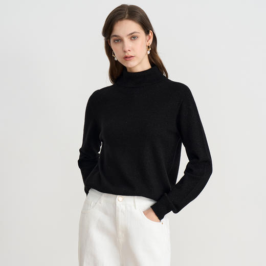 EITIE爱特爱半高领针织衫羊毛打底衫宽松保暖毛衣2025秋冬新款针织衫D2501901 商品图8