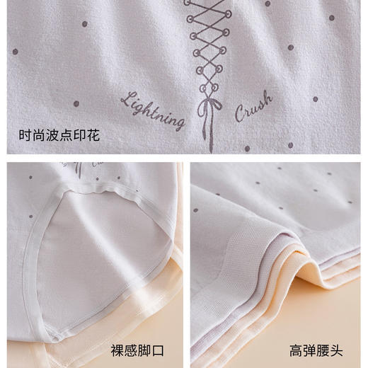 【三条装】女士慵懒小波点内裤抗菌蚕丝底裆90-120斤【CSL25267】 商品图3