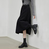【09/03新品】熙世界高密斜纹磨毛半身裙女2025秋季遮跨显瘦中长款压褶A字伞裙 商品缩略图3