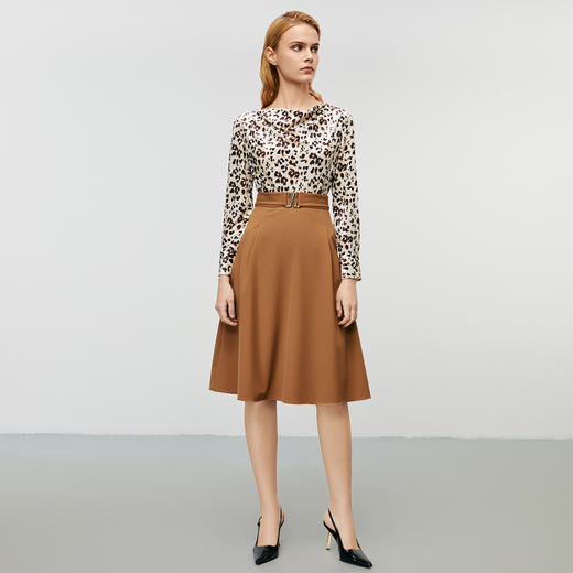 EITIE爱特爱秋季新款简约大方OL气质高腰伞裙a字半身裙7906614 商品图8