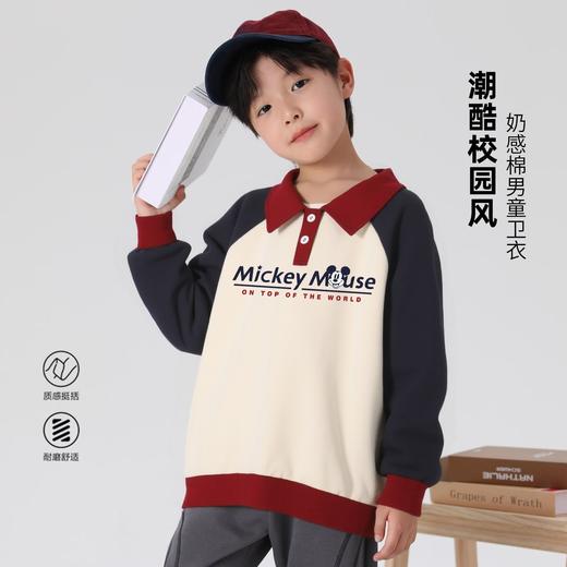 贝田2025新款男童卫衣春秋款儿童秋季男孩Polo衫学院风早秋天上衣 商品图0