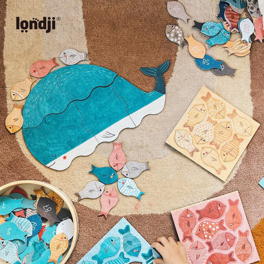 西班牙 Londji 自由拼图 鲸鱼和小鱼 适合年龄3岁+ 多样玩法 激发创造力 FG019U 商品图7