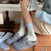 4双装！2025秋款女袜蓝色系海盐女孩韩系中筒袜  61%精梳棉 袜头无骨不硌脚 商品缩略图6