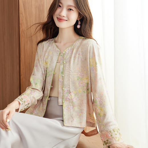 双面穿新中式国风外套，复古提花减龄短款精致上衣HR-XYSP6077 商品图0