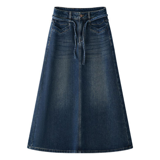 QYM F2123-Y半身裙高腰牛仔裙时尚气质中长裙 商品图4