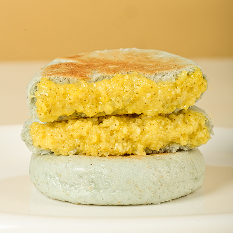 青稞黄米饼 | 60g*10个/袋 蓝青稞粉面皮 大黄米内馅 谷物清香 可蒸烤煎 云南特色粗粮早餐