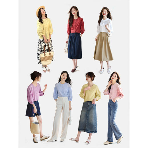 【周四狂欢价】熙世界绣花七分袖天丝衬衫女高级感减龄洋气中袖上衣2025秋新款 商品图3